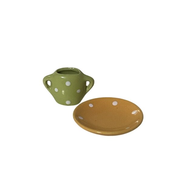 CDI Porcelan Pastel Pola Dot Child Tea Set Replacements - Picture 1 of 4